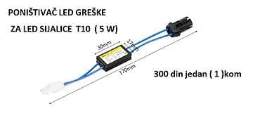 Poništivač led za sijalice led T10 Ako vam pokazuje grešku iako ste na lalafo.rs Poništivač led za sijalice led T10 Ako vam pokazuje grešku iako ste