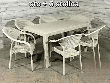 Baštenski set: sto + 6 stolica - Komplet sadrži: pravougaoni sto i na lalafo.rs — 1 Baštenski set: sto + 6 stolica - Komplet sadrži: pravougaoni sto i — 1