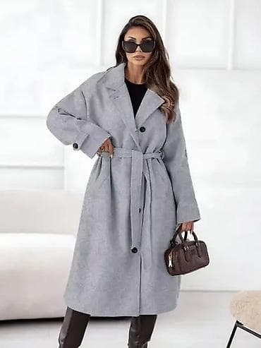 Ženski dugi kaput sa pojasom - Kroj: klasičan, dugi kaput do ispod na lalafo.rs — 1 Ženski dugi kaput sa pojasom - Kroj: klasičan, dugi kaput do ispod — 1