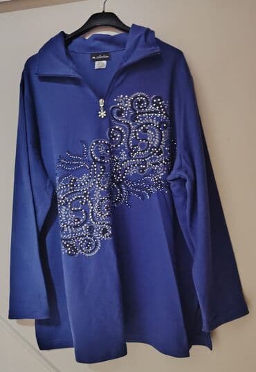 Plava ženska bluza/duks sa ukrasnim cirkonima - Boja: intenzivna na lalafo.rs Plava ženska bluza/duks sa ukrasnim cirkonima - Boja: intenzivna