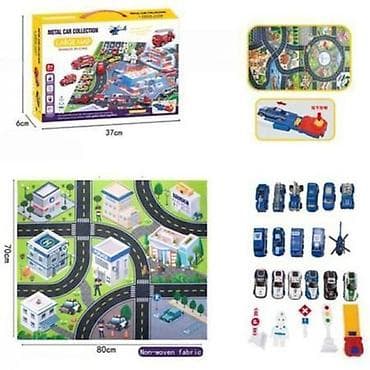Set za igru “Metal Car Collection – Police/Rescue City Map” - Komplet na lalafo.rs Set za igru “Metal Car Collection – Police/Rescue City Map” - Komplet