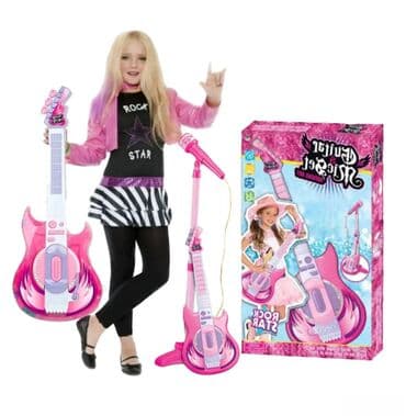 Muzički instrumenti za decu: Električna gitara i mikrofon za devojčice. električna gitara i na lalafo.rs — 1 Muzički instrumenti za decu: Električna gitara i mikrofon za devojčice. električna gitara i — 1