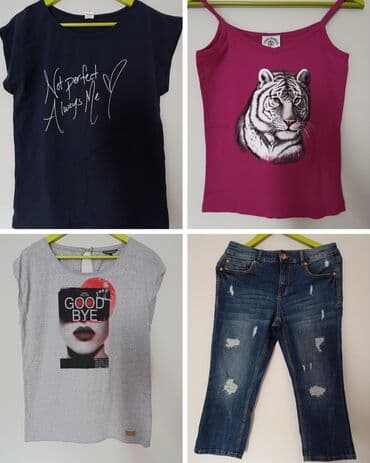 C&a farmerke 3/4 i 3 majice M 
zajedno 1000din na lalafo.rs C&a farmerke 3/4 i 3 majice M 
zajedno 1000din