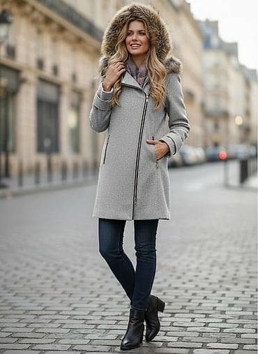 🔥Ženski kaput sa kapuljačom i krznenim detaljima po ceni 3300 din Uni na lalafo.rs — 3 🔥Ženski kaput sa kapuljačom i krznenim detaljima po ceni 3300 din Uni — 3