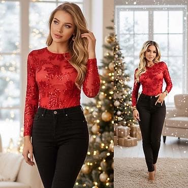 dve suknje po: Crveni ženski bodi sa šljokicama gs - Model: pripijeni bodi sa dugim na lalafo.rs — 1 dve suknje po: Crveni ženski bodi sa šljokicama gs - Model: pripijeni bodi sa dugim — 1