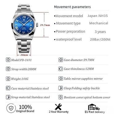 Pagani Design PD-1691 -Crna/Black- Seiko NH35 Mehanizam Potpuno nov na lalafo.rs — 4 Pagani Design PD-1691 -Crna/Black- Seiko NH35 Mehanizam Potpuno nov — 4