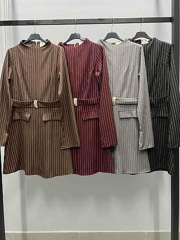 Ženska mini haljina sa prugama i kaišem - Kroj: struk naglašen na lalafo.rs — 4 Ženska mini haljina sa prugama i kaišem - Kroj: struk naglašen — 4