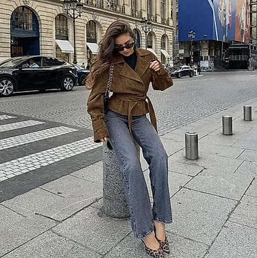 🔥Ženska kraća jakna od smeđeg velura/ na lalafo.rs — 2 🔥Ženska kraća jakna od smeđeg velura/ — 2