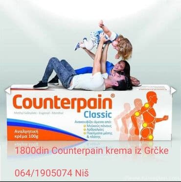 Counterpain Classic – analgetska krema 100 g - Sastav: methyl na lalafo.rs Counterpain Classic – analgetska krema 100 g - Sastav: methyl
