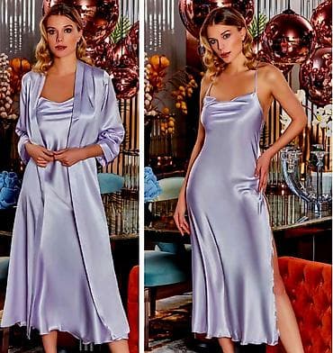 Saten komplet – slip haljina + kimono ogrtač - Materijal: glatki na lalafo.rs — 2 Saten komplet – slip haljina + kimono ogrtač - Materijal: glatki — 2