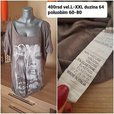 Siva ženska tunika/majica sa printom i širom, opuštenom siluetom na lalafo.rs Siva ženska tunika/majica sa printom i širom, opuštenom siluetom