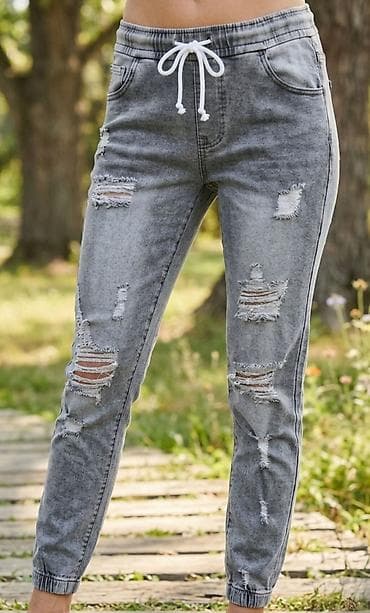 Ženske trenerka-farmerke (jogger jeans) u sivom ispranom tonu. - na lalafo.rs Ženske trenerka-farmerke (jogger jeans) u sivom ispranom tonu. -