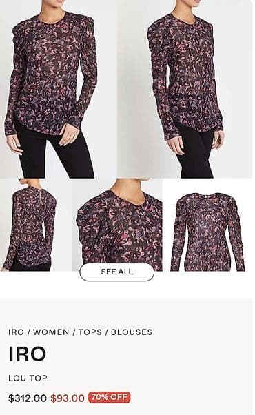 IRO bluza dugih rukava, model LOU. Mozete naci na netu kako stoji, ili na lalafo.rs — 3 IRO bluza dugih rukava, model LOU. Mozete naci na netu kako stoji, ili — 3