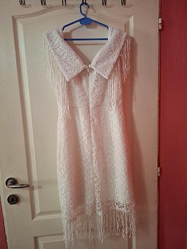 Elegantna bela čipkana haljina sa resama - Kroj: uska silueta do na lalafo.rs — 1 Elegantna bela čipkana haljina sa resama - Kroj: uska silueta do — 1