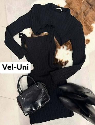 Dvod elni ženski komplet – pletena mini haljina + bolero - Model na lalafo.rs Dvod elni ženski komplet – pletena mini haljina + bolero - Model