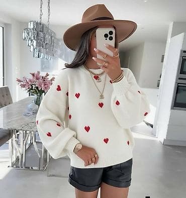 pantalone gina benotti: Džemper sa srcima – ženski, udoban i moderan - Kroj: blago oversized na lalafo.rs — 1 pantalone gina benotti: Džemper sa srcima – ženski, udoban i moderan - Kroj: blago oversized — 1