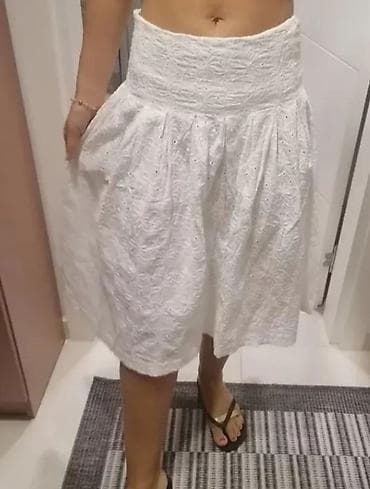 Bela pamučna suknja sa vezom (broderie anglaise) - Kroj: A-linija na lalafo.rs — 4 Bela pamučna suknja sa vezom (broderie anglaise) - Kroj: A-linija — 4