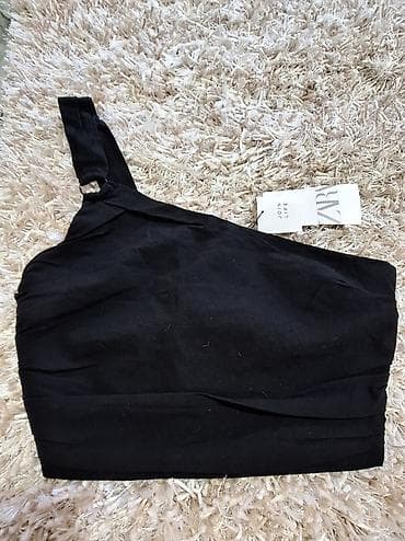 Zara crni crop top – model na jedno rame, kolekcija Join Life at lalafo.rs — 2 Zara crni crop top – model na jedno rame, kolekcija Join Life — 2