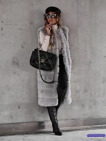 Duga ženska prsluk-jakna od veštačkog krzna, model bez rukava, sa na lalafo.rs — 3 Duga ženska prsluk-jakna od veštačkog krzna, model bez rukava, sa — 3