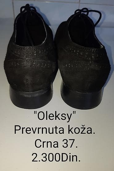 cista koza broj: Oleksy ženske cipele – crne, broj 37. Materijal: prevrnuta koža at lalafo.rs — 5 cista koza broj: Oleksy ženske cipele – crne, broj 37. Materijal: prevrnuta koža — 5