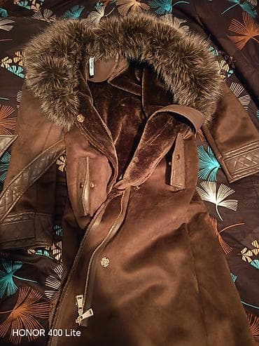 Ženska zimska jakna/kaput, tamno braon boje, sa bogatim krznom oko na lalafo.rs — 5 Ženska zimska jakna/kaput, tamno braon boje, sa bogatim krznom oko — 5