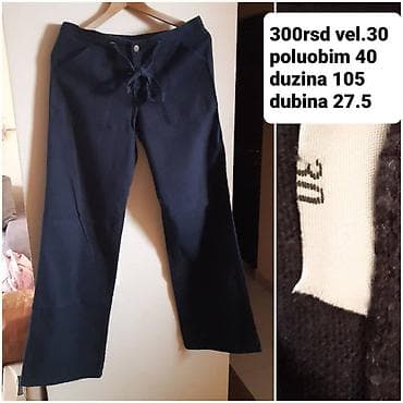 Crne pantalone sa širokom nogavicom i vezivanjem u struku. Prednji deo na lalafo.rs — 1 Crne pantalone sa širokom nogavicom i vezivanjem u struku. Prednji deo — 1