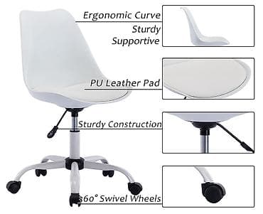 Office Furniture: Radna stolica na točkićima – bela - Moderan minimalistički dizajn sa at lalafo.rs — 5 Office Furniture: Radna stolica na točkićima – bela - Moderan minimalistički dizajn sa — 5