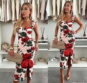 Dresses: Ženska midi haljina sa cvetnim/voćnim printom - Kroj: uska silueta at lalafo.rs — 10 Dresses: Ženska midi haljina sa cvetnim/voćnim printom - Kroj: uska silueta — 10