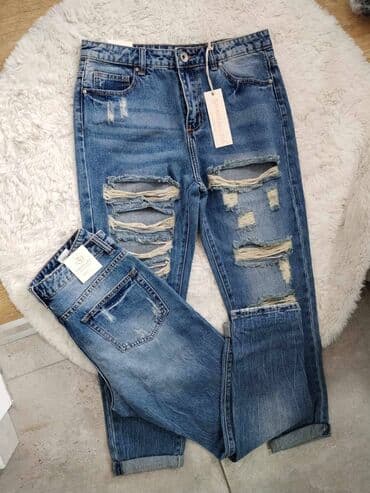 Ženske farmerke sa poderotinama – plavi denim - Stil: boyfriend/slim na lalafo.rs Ženske farmerke sa poderotinama – plavi denim - Stil: boyfriend/slim