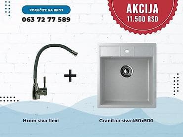 Setovi sudopere i slavine – granitne kade + moderne baterije - Set 1 na lalafo.rs — 4 Setovi sudopere i slavine – granitne kade + moderne baterije - Set 1 — 4