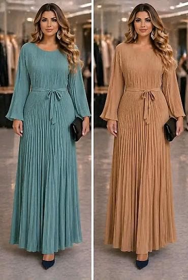 Dresses: Duga plisirana haljina sa pojasom - Elegantna maxi haljina sa finim at lalafo.rs — 3 Dresses: Duga plisirana haljina sa pojasom - Elegantna maxi haljina sa finim — 3