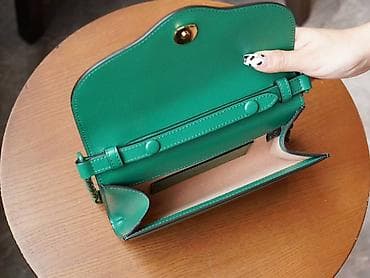 Zelena ženska torbica preko ramena sa dva remena - Materijal: sitno na lalafo.rs — 2 Zelena ženska torbica preko ramena sa dva remena - Materijal: sitno — 2