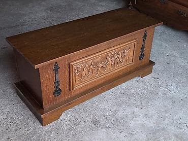 cepaci za drva: Drvena škrinja / kutija za odlaganje sa rezbarenim panelom - na lalafo.rs — 7 cepaci za drva: Drvena škrinja / kutija za odlaganje sa rezbarenim panelom - — 7