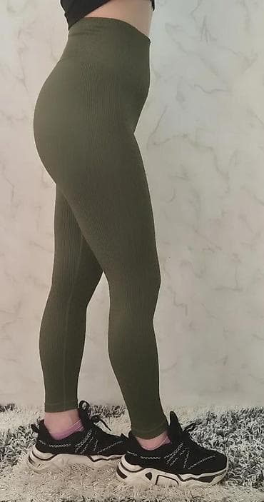 Leggings, Bike shorts: Ženske sportske helanke – maslinasto zelene - Visok struk sa širokim at lalafo.rs — 5 Leggings, Bike shorts: Ženske sportske helanke – maslinasto zelene - Visok struk sa širokim — 5