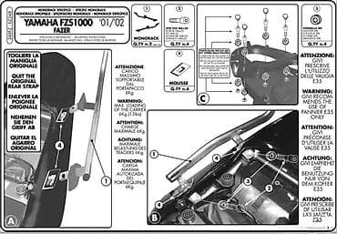 Transport: Nosač za top case (kofer) dizajniran za motocikle Yamaha FZS1000 Fazer at lalafo.rs — 2 Transport: Nosač za top case (kofer) dizajniran za motocikle Yamaha FZS1000 Fazer — 2