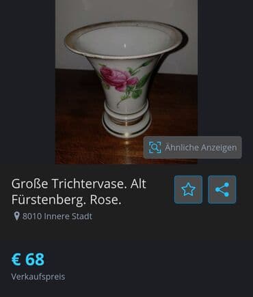 Vinyl records: Vaza porcelanska 1966g+ Furstwnberg Nemacka. Nemacka porcelanska vaza at lalafo.rs — 2 Vinyl records: Vaza porcelanska 1966g+ Furstwnberg Nemacka. Nemacka porcelanska vaza — 2