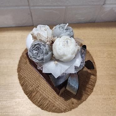 Mini buket mirisnih svećica u keramickoj cipelici. Rucno radjeno od na lalafo.rs — 3 Mini buket mirisnih svećica u keramickoj cipelici. Rucno radjeno od — 3