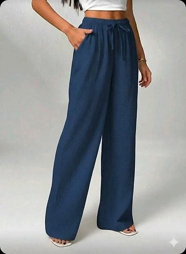 Ženske široke pantalone sa visokim strukom - Kroj: široke nogavice na lalafo.rs — 3 Ženske široke pantalone sa visokim strukom - Kroj: široke nogavice — 3