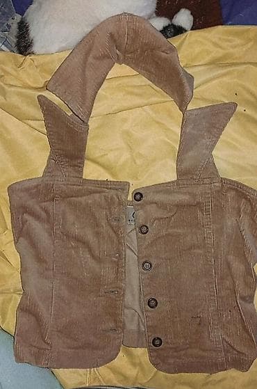 prsluk jaknica mango u: Dva ženska prsluka/topa – set 1) Korduroj top/prsluk, braon - na lalafo.rs — 1 prsluk jaknica mango u: Dva ženska prsluka/topa – set 1) Korduroj top/prsluk, braon - — 1