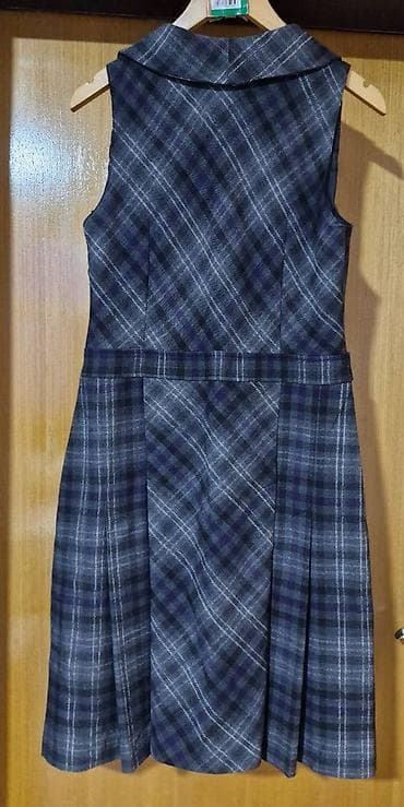 Ženska karirana haljina bez rukava - Kroj: A‑kroj sa naborima, dužina na lalafo.rs — 2 Ženska karirana haljina bez rukava - Kroj: A‑kroj sa naborima, dužina — 2