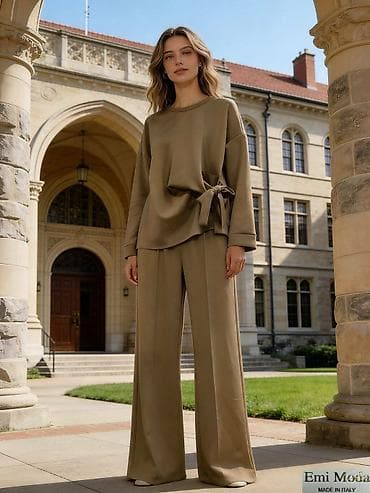 Damski komplet (bluza + pantalone) sa mašnom sa strane - Model: 22199 na lalafo.rs — 3 Damski komplet (bluza + pantalone) sa mašnom sa strane - Model: 22199 — 3