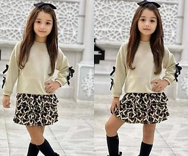 Dečiji komplet – duks i suknjica - Gornji deo: nežno bež ili topli na lalafo.rs Dečiji komplet – duks i suknjica - Gornji deo: nežno bež ili topli