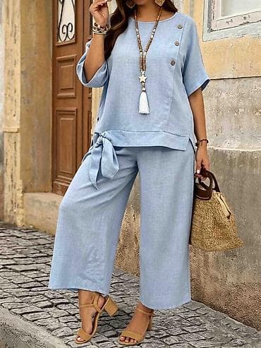 Dvodelni ženski komplet – lagani letnji set - Gornji deo: široka na lalafo.rs Dvodelni ženski komplet – lagani letnji set - Gornji deo: široka