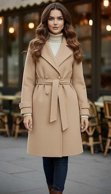 Elegantni ženski kaput – model do kolena sa pojasom - Kroj: klasičan na lalafo.rs — 3 Elegantni ženski kaput – model do kolena sa pojasom - Kroj: klasičan — 3