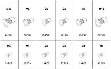 Set blind matica (čelične i aluminijumske) M3–M10 (300 komada) 🔩 at lalafo.rs — 3 Set blind matica (čelične i aluminijumske) M3–M10 (300 komada) 🔩 — 3