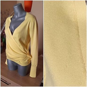 Ženski pleteni džemper/bolero u svetložutoj boji, model na preklop. - na lalafo.rs — 3 Ženski pleteni džemper/bolero u svetložutoj boji, model na preklop. - — 3