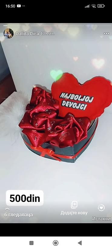 Kutija u obliku srca sa ukrasima, idealna za poklon. Sadrži plišano na lalafo.rs — 2 Kutija u obliku srca sa ukrasima, idealna za poklon. Sadrži plišano — 2