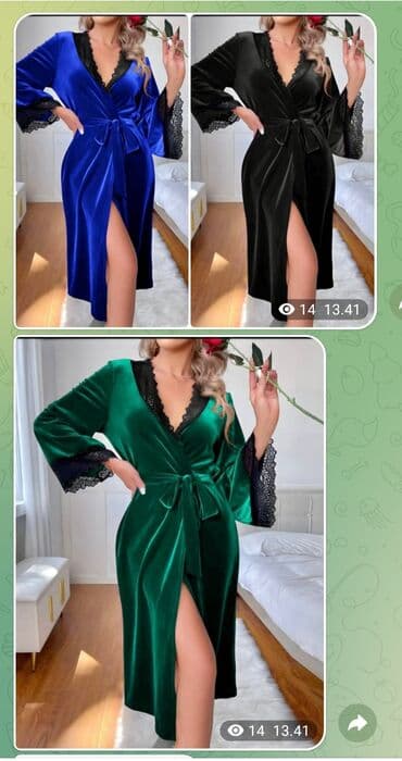 Bademantili: Elegantan ženski bade-mantil izrađen od mekog baršunastog materijala na lalafo.rs Bademantili: Elegantan ženski bade-mantil izrađen od mekog baršunastog materijala
