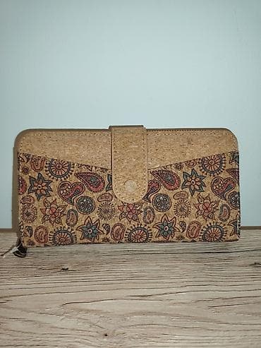 Ženski novčanik od plute sa etno/boho printom - Materijal: prirodna na lalafo.rs Ženski novčanik od plute sa etno/boho printom - Materijal: prirodna