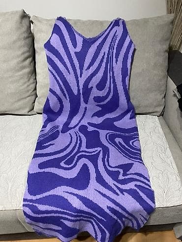 Pletena haljina bez rukava u ljubičasto-lila kombinaciji sa na lalafo.rs — 1 Pletena haljina bez rukava u ljubičasto-lila kombinaciji sa — 1